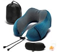 Travel Pillow, Memory Foam Neck Pillow with 360-Degree Head Support Comfortable Airplane Pillow with Storage Bag Lightweight Traveling Pillow for Sleeping, Car, Train, Bus and Home Use