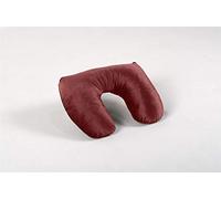 Travel Pillow U shape Neck Chin Comfortable Sleep Soft Velour Airplane Cushion - Burgundy
