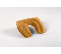 Travel Pillow U shape Neck Chin Comfortable Sleep Soft Velour Airplane Cushion - Ochre