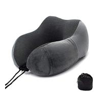 Travel Pillow,U-Shaped Pillow Memory Foam Magnetic Cloth Travel Pillow Slow Rebound Multifunctional Neck Pillow Aircraft Neck Pillow-Gray