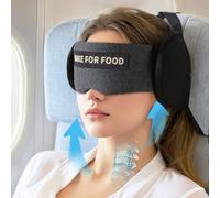 Travel Pillows for Airplanes, Plane Pillow with Eye Mask for Long Flights Sleeping, 360° Support Airplane Head Strap Compact Flight Essentials for Travel Sleep Neck Upright, Stop Bobblehead (Grey)