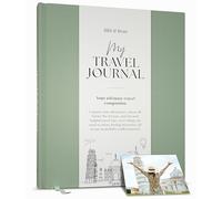 Travel Planner & Holiday Journal for 16 Trips - Adventure Scrapbook, Bucket List & Travel Diary for Women, Men & Couples - Gift for Travellers | Sage Green