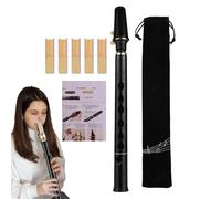 Travel Pocket Saxophone | 8-Hole C Key Saxophone,Compact Practice Tool for Beginner, Easy to Play Woodwind Instrument, Includes Reeds and Carrying Bag