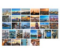 Travel postcards,Set of 30 Post cards variety pack depicting from Around the World Famous Travel Sites,Assorted Postcards Bulk, 4 x 6 -Istanbul