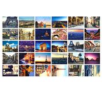 Travel postcards,Set of 30 Post cards variety pack depicting from Around the World Famous Travel Sites,Assorted Postcards Bulk, 4 x 6 -Paris