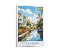 Travel Poster Los Angeles California, Canal And Houses.jpg Poster Modern Wall Art Canvas Aesthetic Decoration Painting 08x12inch(20x30cm) Frame-style