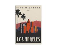 Travel Poster Los Angeles California, City of Angels Skyline.jpg Poster Modern Wall Art Canvas Aesthetic Decoration Painting 20x30inch(50x75cm) Unframe-style