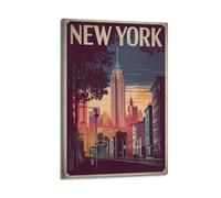 Travel Poster New York, Empire State Building at Sunset.jpg Poster Modern Wall Art Canvas Aesthetic Decoration Painting 08x12inch(20x30cm) Frame-style