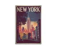 Travel Poster New York, Empire State Building at Sunset.jpg Poster Modern Wall Art Canvas Aesthetic Decoration Painting 16x24inch(40x60cm) Unframe-style