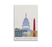 Travel Poster Washington DC, Iconic Government Buildings.jpg Poster Modern Wall Art Canvas Aesthetic Decoration Painting 24x36inch(60x90cm) Unframe-style