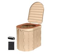Travel Pot, Camping Potty for Adults - Outdoor Foldable Toilet Seat - Toilet Seat Bucket Bathroom Camping with 15 Garbage Bags and Storage Bag for Camping, Hiking