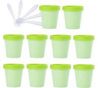 travel pots， 10 PC 50ml Pink Mask Mixing Bowl Empty 50g Plastic Storage Jars with Inner Liner for Body Hand Face Cream Lotion Gel 5X Spatula(Groen,200ml)