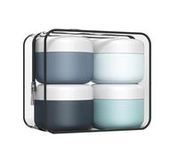 Travel Pots, Containers for Toiletries by Aurdox, Silicone Cream Jars with Spatulas Tool and Clear Bag,TSA Approved Mini Travel Size Containers, Leak-proof Essentials for Cosmetic 40ml