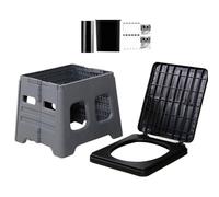 Travel Potty for Adults - 37x30x30.5cm Ergonomic Travel Camp Toilet, Foldable Compact Hygienic Commode, Personal Care Bathroom | for Camping Road Trips Boating Hiking Outdoor