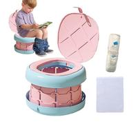 Travel Potty for Kids - Foldable Kids Potty Car Travel Toilets,Splashing Guard, Anti-Slip Bottom, Quick Cleaning, Comfortable with Garbage Bags for Children