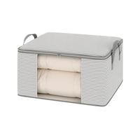 Travel pouch Thickened 120g Cloth Visual Storage Bag Large Capacity Clothes Quilt Home Use Packing Organizer Non-Woven Fabric Box Shape(Grey fabric 80L)