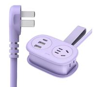 Travel Power Strip with 4FT Wrapped Extension Cord Flat Plug, Cruise Essentials 2025 for Hotel Travel Cruise Essentials (C)