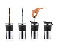 BODUM Travel French Press Coffee Maker, Vacuum, Small, 0.35 L - Black