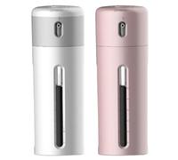Travel Pump Bottles for Toiletries 2PCS 4 in 1 Travel Dispenser Bottle, 40ml X 4 Rotating Pump Bottle with Visual window, Portable Refillable Lotion Dispenser with Transparent Label