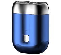 Travel-Ready Mini Electric Shaver for Men, Dual Head Shavers with USB Charging Portable Pocket Size & Waterproof for Wet/Dry Use, Blue