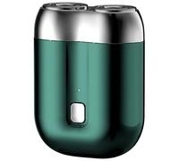 Travel-Ready Mini Electric Shaver for Men, Dual Head Shavers with USB Charging Portable Pocket Size & Waterproof for Wet/Dry Use, Green
