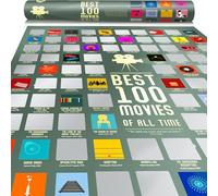 Travel Revealer 100 Movie Scratch Off Poster | Selected IMDB Top 100 Movies Top Films of All Time Bucket List 17"x24" Scratch Off Movie Poster. Minimalist Modern Silver Screen Movie Poster
