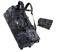 Travel Rolling Duffel Bag with Wheels,Large Rolling Backpack, Military Tactical Wheeled Foldable for Deployment Camping Sports Weekender Overnight Personal Items Duffel Bag 80L, Camouflage, 31.5" L x