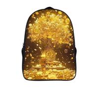 travel rucksack 3d print gold travel daypack cool golden money tree two compartment sports bag with pockets-16inch,firm laptop backpack for adults teenagers