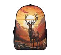 travel rucksack 3d printing animal travel daypack cool wild deer two compartment fashion school bag with side mesh pouch-16,firm travel backpack for adults teens