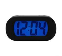 Travel Safe Digital Alarm Clock with Gentle Up Feature, Large Display for Easy Time Reading (Black)