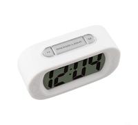 Travel Safe Digital Alarm Clock with Gentle Up Feature, Large Display for Easy Time Reading (White)