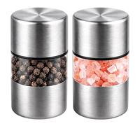 Travel Salt and Pepper Sets,Compact Camping Salt and Pepper Set for Outdoor Cooking and Portable Spice Carrying, Stainless Steel Construction with Mini Manual Design