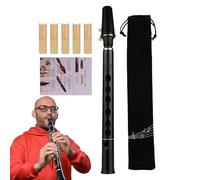 Travel Saxophone,8-Hole C Key Little Saxophone - Practice Tool for Musicians and Beginners, Woodwind Instrument with Reeds and Carrying Bag