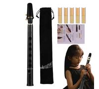 Travel Saxophone, 8-Hole C Key Saxophone, Compact Practice Tool for Beginner, Easy to Play Woodwind Instrument, Includes Reeds and Carrying Bag