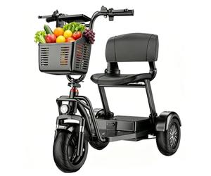 Travel Scooters for Seniors,Foldable Lightweight 3-Wheel Mobility Scooter
