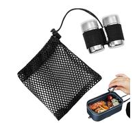 Travel Seasoning Containers,Small Camping Salt Shaker | Stainless Steel Small Dispenser with Storage Bag for Home Backpacking Mountain Climbing Outdoor BBQ