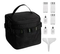 Travel Seasoning Kit - 6-Bottle Portable Organizer, Leak-Proof Condiment Dispenser Set, Compact Outdoor Kitchen Gear for Camping Backpacking Hiking BBQ, Refillable Mini Shaker Set