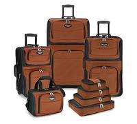 Travel Select Amsterdam Expandable Rolling Upright Luggage, Orange, 8-Piece Set (15/21/25/29/Packing Cubes), 2-Piece Set