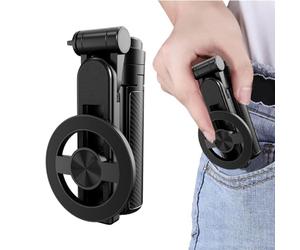 Travel Self Stick | Smartphone Holder with Wireless Remote Control - Foldable and Extendable Magnetic Selfie Stick for Travel and Outdoor Sports
