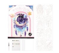 Travel Set Ad Postcards - Practice Book 'with Palette and Brush - Trifunctional Multifunctional Art Supplies with 12 Colors for Adult Students Painters