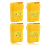 Travel Sharps Container,4Pcs 0.3L Travel Sharps Box,Secure Leakproof Sharp Disposal Bin,Portable Professional Sharps Bin for Safe Needle Disposal,Home Use Waste Box for Safe Blood Lancets Test Strips