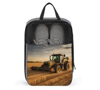 Travel Shoe Bag,Farm Tractor Harvest Print Shoe Pouch,outdoor Zippered Carrier Shoe Bags,mens Womens Shoe Tote Bag, style, One Size, Modern