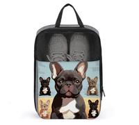 Travel Shoe Bag,French Bulldog Dog Cute Print Shoe Pouch,outdoor Zippered Carrier Shoe Bags,mens Womens Shoe Tote Bag, style, One Size, Modern