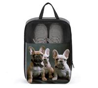 Travel Shoe Bag,French Bulldog Puppies Print Shoe Pouch,outdoor Zippered Carrier Shoe Bags,mens Womens Shoe Tote Bag, style, One Size, Modern