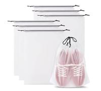 Travel Shoe Bag,Large Shoe Organizer with Rope | Large Transparent Pouch Drawstring Storage 6 Piece Portable Clear for Teen Train Women Men