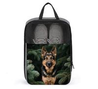 Travel Shoe Bag with Mesh & Double Zipper, Waterproof Shoe Organizer Compact 13.7 Inch German Shepherd Storage Bag for Home, Gym & Travel Essentials