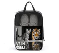 Travel Shoe Bag with Mesh & Double Zipper, Waterproof Shoe Organizer Compact 13.7 Inch Positive Quotes Saying Storage Bag for Home, Gym & Travel Essentials