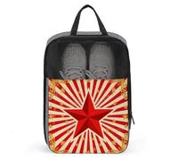 Travel Shoe Bag with Mesh & Double Zipper, Waterproof Shoe Organizer Compact 13.7 Inch Vintage Circus Background Storage Bag for Home, Gym & Travel Essentials