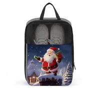Travel Shoe Bags,Merry Christmas Santa Printed Shoe Bag,Water Proofing Portable Organizer Storage Shoe Pouch Holds,with Sturdy Zipper Cruise Ship Essentials, Merry Christmas santa, One Size, Travel