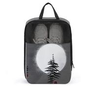 Travel Shoe Bags,Moon Pine Tree Printed Shoe Bag,Water Proofing Portable Organizer Storage Shoe Pouch Holds,with Sturdy Zipper Cruise Ship Essentials, Moon Pine Tree, One Size, Travel Shoe Bags